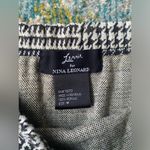 Nina Leonard Lennie for  houndstooth fringe knit midi skirt, size medium Photo 3