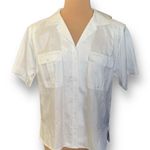 Vintage Elle’s Belles Button Down Shirt Short Sleeve White Sheer Collared Top Size 14 Photo 8