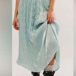 Free People  Lined Cyan Pleated Maxi Skirt. Size 6 Photo 0