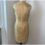 Carmen Marc Valvo Vintage Gold Lace Sheath Dress Size 10 Knee Length Formal Photo 1