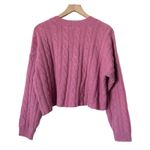 Madewell  (Re)sourced Cashmere Cable-Knit Crop Sweater Light Petunia Pink Size L Photo 2