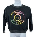 Wildfox “Body By Trey” Dark Grey Crewneck Sweatshirt Size XS Photo 5
