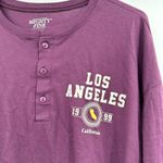 Mighty fine NWT size Large long sleeve crop henley style shirt purple maroon Photo 2