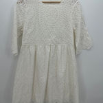 Unbranded Womens White Eyelet Dress Size L Modest 1/2 Sleeve Coquette Dainty Size L Photo 0