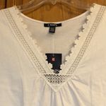 CHAPS NWT White Crochet Trim Tank Top 2X Photo 1