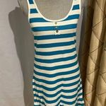 Juicy Couture Y2K Original Angel Pique Striped Dress - Sz M - Teal and White Photo 0