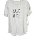 Rae Dunn NWT  Basic Witch Short Sleeve T-Shirt Tee Halloween Gray Size XL NEW Photo 0