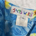 Jams World Vintage 2 pc Co-ord Set Tank Top & Cropped Pants Small Blue Tropical Photo 1