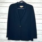 Michael Kors  One Button Blazer Jacket Black Wool Blend Size 10 Photo 0