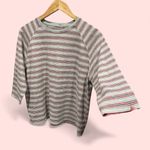 Source Unknown Cute Classic gym gray varsity stripe medium weight top vintage? 90s Photo 0