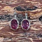 Handcrafted earrings with Swarovski crystal Silver Photo 3