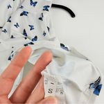 ZARA White Dress with Blue Butterfly Pattern Photo 2