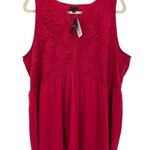 Torrid Keyhole Lace Babydoll Tank Top Flowy in Cherries Jubilee Photo 4