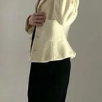Bloomingdales Vintage 90s Wool Knit Jacket Cream/Ivory Photo 4