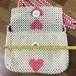 Isaac Mizrahi  Heart Purse Beaded Valentines Love‎ Crossbody Bag Pearl Balletcore Photo 3
