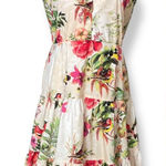 Melonie T Dress Retro‎ Floral Birds Cut Out NO BELT Neckline Cross Neck Size 16 Pink Photo 0