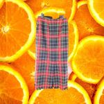 J London 100%‎ Wool Plaid Long Skirt Size 10 Red Photo 2