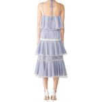 Prabal Gurung Halter Tulle Tiered Midi Maxi Dress Striped Blue Lace Overlay Sz 4 Photo 2