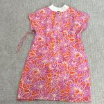 Lilly Pulitzer 100% silk floral print caftan muumuu coverup dress mini tie waist Photo 8
