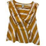 Maeve  Anthropologie Small Mustard and White Striped Tank Top $45 Photo 2