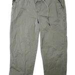 Caffe Marrakesh Cropped Pants Drawstring Stretch Utility Olive XL Green Photo 0