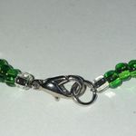 Handmade Green & Clear Seed Bead Beaded Boho Necklace Photo 4