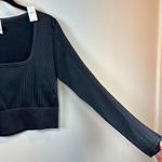 Aerie Offline By  Womens Seamless Cable Square Neck Ribbed Top Shirt Black NEW XL Photo 8