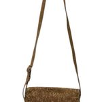 Tan Brown Embossed Studded Faux Leather Suede Crossbody Purse 10 x 7.5 inches Photo 0