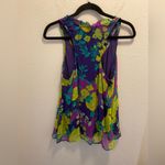 Ella Moss  Silk Floral Ruffle Racerback Blouse Photo 4