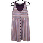 Madewell  Women’s Scoop Neck Tank Dress Rainbow Stripe Size Small Photo 1