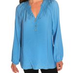 Lilly Pulitzer  Blouse Womens Size XS Blue Elsa V-Neck Resortwe Photo 0