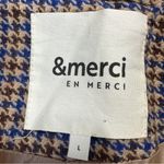 &merci &merci Women’s Sloan Houndstooth Blazer Puff Sleeve Classic in Brown Size L Photo 12