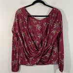 Free People Women's Pomegranate Combo Floral Elsa Open Back Blouse Size M Photo 7