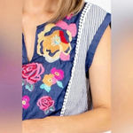 Andrée Andree embroidered floral striped spring summer dress Photo 2