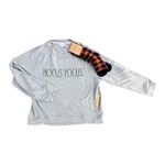 Rae Dunn  Women's XL Heather Grey Brushed Sweatshirt Cozy‎ Socks Halloween NWT Photo 2