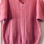 Blair  pink short sleeve v neck with lace sweater Photo 4