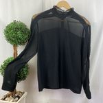 Sandro  Black Long Sleeve Sheer Blouse Top 3 L Photo 1