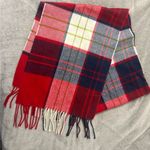 Red Plaid 100% Cashmere Scarf Made In Scotland 12 x 63 Photo 3