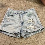 American Eagle  Outfitters Light Blue Ripped Mom Jean Shorts size 4 Photo 0