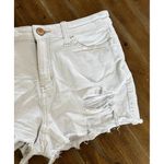 SO  ~ High Rise Shortie Jean Shorts Size 9/29W  ~ Distressed ~ White Photo 2