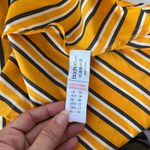 Boohoo  Stripe  Shirt Dress Sz 12 Mustard Preppy Fall Boho Oversize Drop Waist Photo 12