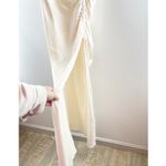 Shona joy La Lune Ruched Side Slit Maxi Formal Slip l Dress Gown Cream 4 Photo 8