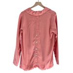Soft Surroundings Ravina Button Up Shirt Fringe Hem Coral Pink Size Medium Photo 2