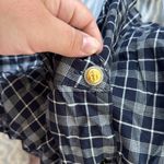 Paper Crown Anthropologie Lake District Button Down Plaid Navy Small Blue Photo 4