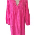 Vineyard Vines  Long Sleeve Linen Cover-up Dress In Fiesta Fuschia Photo 2