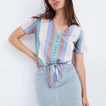 Madewell  Novel Tie-Front Button Top in Flagstaff Stripe Photo 0