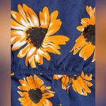 SheIn Romper Off the Shoulder Navy‎ Yellow Sunflower Boho Flounce Bell Sleeve Size XL Photo 6