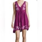 Free People Intimately  Aida Embroidered Violet Tunic Mini Dress size Small $88 Photo 3