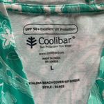 Coolibar UPF 50+ Catalina Beach Teal Green Paisley Hooded Cover Photo 9