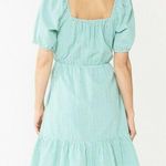 Draper James RSVP Puff-Sleeve Surplice Dress mint green white L Gingham Pockets Photo 2